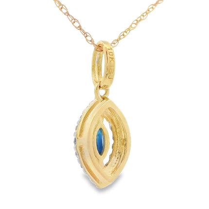 Sapphire Diamond Fashion Pendants 10KT Yellow Gold