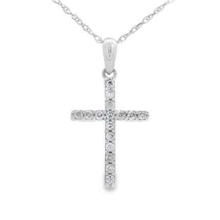 .11ct Diamond Cross Religious Pendant 14KT White Gold