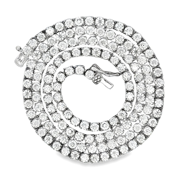 Natural 12.39ct Moissanite Tennis Sterling Silver