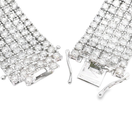 Genuine 20.00ct Diamond Tennis Bracelet 14KT White Gold