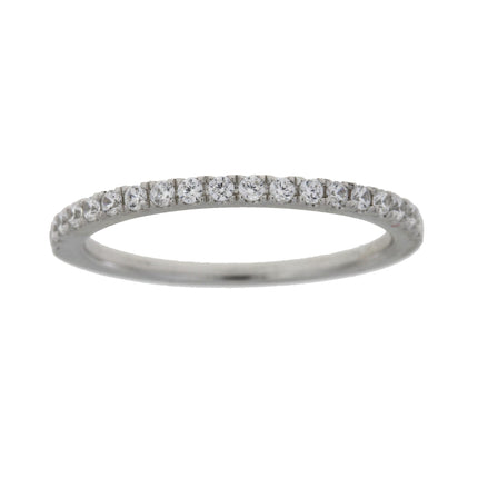 Cubic Zirconium Wedding Band Ring Sterling Silver