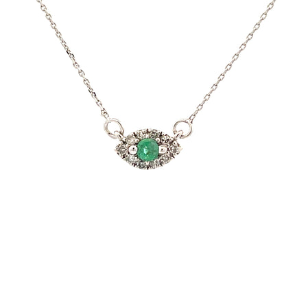 .12ct Emerald Diamond Fashion Pendants 14KT White Gold