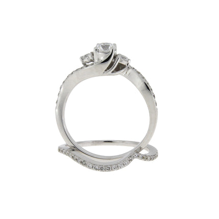 .70ct Diamond Engagement Ring Set 14KT White Gold