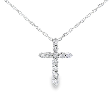 .11ct Diamond Cross Religious Pendant 14KT White Gold