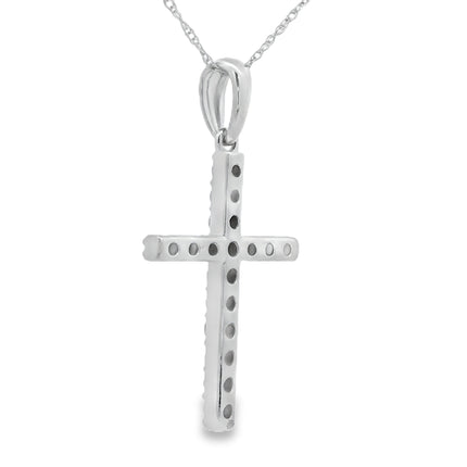 .45ct Diamond Cross Religious Pendant 14KT White Gold