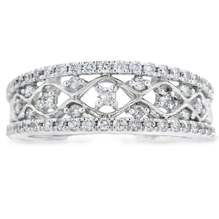 .50ct Diamond Fashion band rings 10KT White Gold
