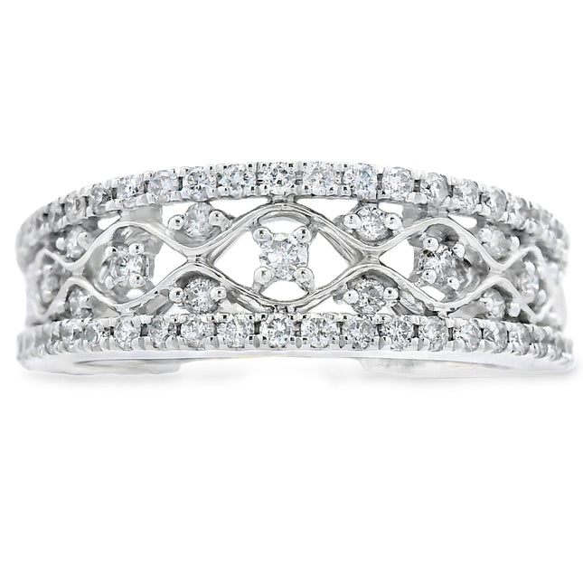.50ct Diamond Fashion band rings 10KT White Gold