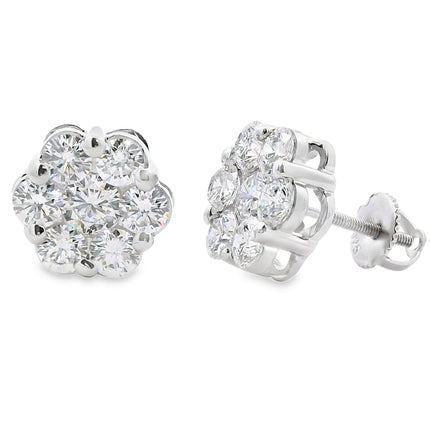 3.09ct Lab Grown Diamond Earrings Sterling Silver