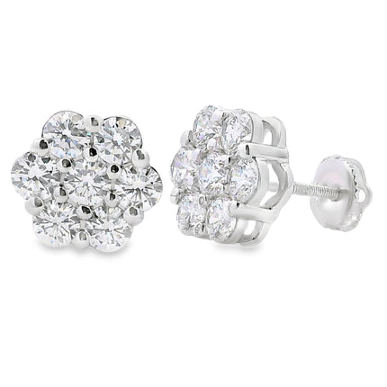 2.81ct Lab Grown Diamond Earrings Sterling Silver
