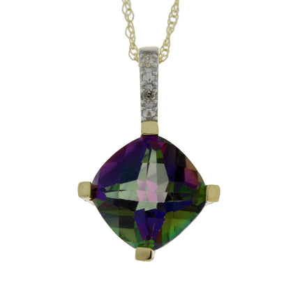 Treated Topaz Diamond Fashion Pendants 10KT Yellow Gold