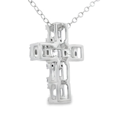 .50ct Diamond Cross Religious Pendant 10KT White Gold