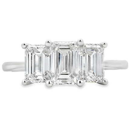 2.00ct Lab Grown Diamond 3 Stone Ring 14KT White Gold