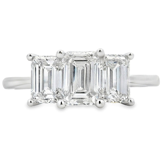 2.00ct Lab Grown Diamond 3 Stone Ring 14KT White Gold