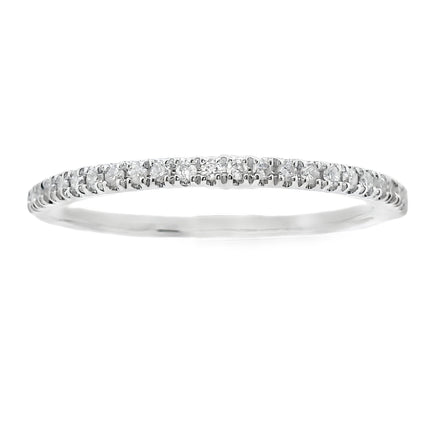 Genuine .13ct Diamond Wedding Band Ring 10KT White Gold