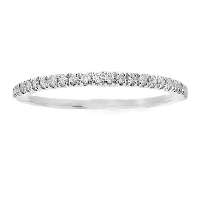 Genuine .13ct Diamond Wedding Band Ring 10KT White Gold