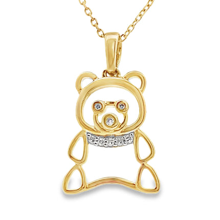 Genuine .03ct Diamond Animal Pendant 10KT Yellow Gold