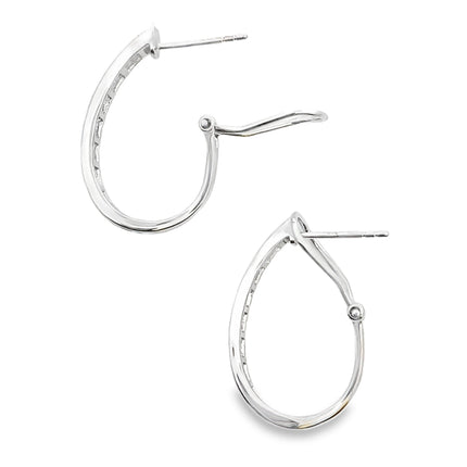 1.00ct Lab Grown Diamond Hoop Earrings 14KT White Gold