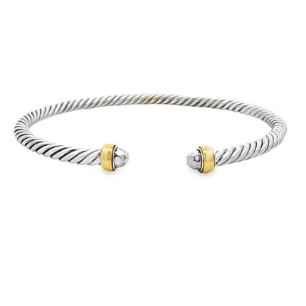 Bangle Bracelet Sterling Silver 18KT Gold