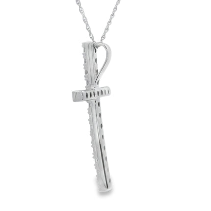 .50ct Diamond Cross Religious Pendant 14KT White Gold
