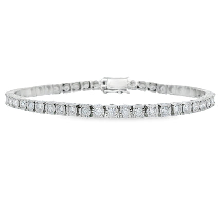 Lab Grown Diamond Tennis Bracelet Sterling Silver