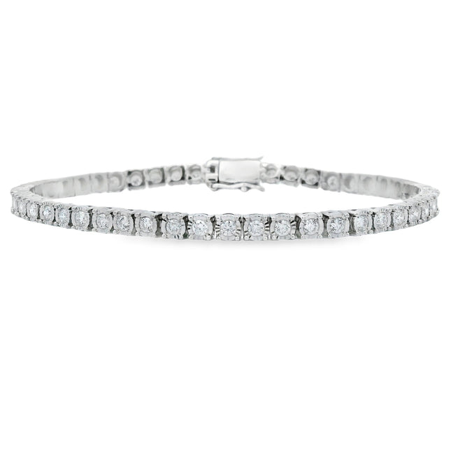 Lab Grown Diamond Tennis Bracelet Sterling Silver