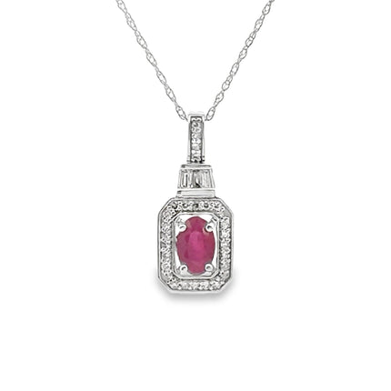 .72ct Ruby Diamond Fashion Pendants 14KT White Gold