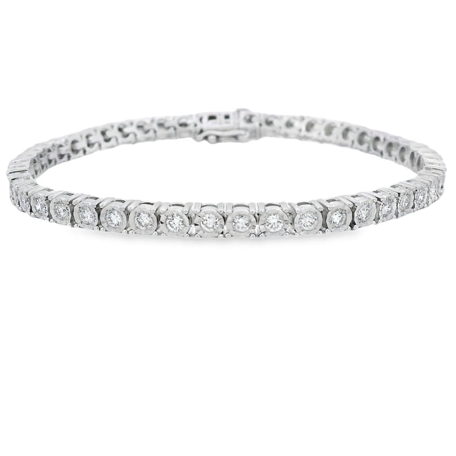 Lab Grown Diamond Tennis Bracelet Sterling Silver