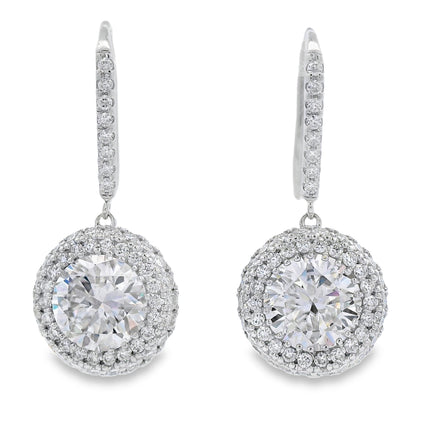 8.33ct Moissanite Dangle Earrings Sterling Silver