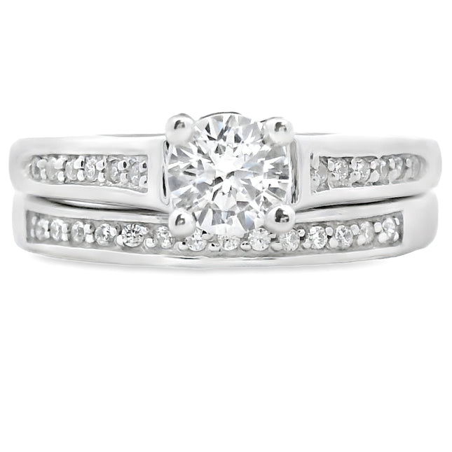 Genuine Cubic Zirconia CZ SS Bridal Sterling Silver