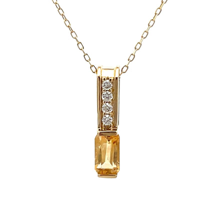 .06ct Citrine Diamond Fashion Pendants 10KT Yellow Gold