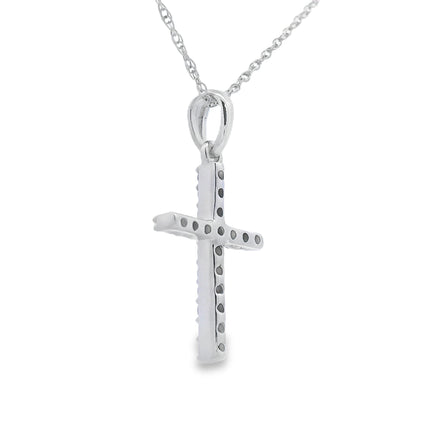 .11ct Diamond Cross Religious Pendant 14KT White Gold
