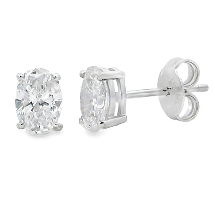 1.00ct Lab Grown Diamond Stud Earrings Sterling Silver