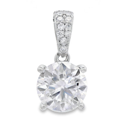 Genuine 2.00ct Moissanite Pendant Sterling Silver