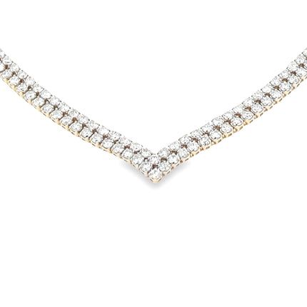 Genuine 7.00ct Diamond Tennis Necklace 14KT Yellow Gold