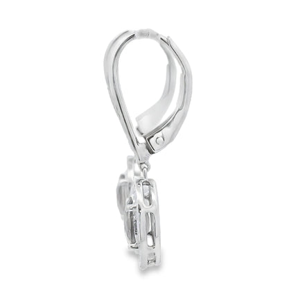 .81ct Quartz Diamond Dangle Earrings 10KT White Gold