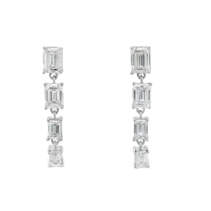 Lab Grown Diamond Dangle Earrings 14KT White Gold