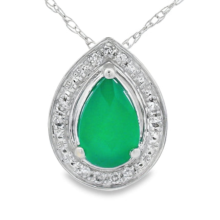 Chalcedony Diamond Fashion Pendants 10KT White Gold