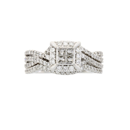 1.00ct Diamond Engagement Ring Set 10KT White Gold