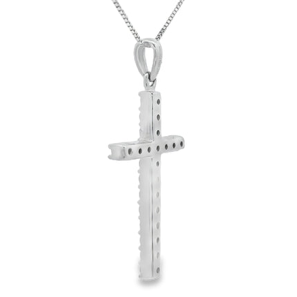 .25ct Diamond Cross Religious Pendant 14KT White Gold