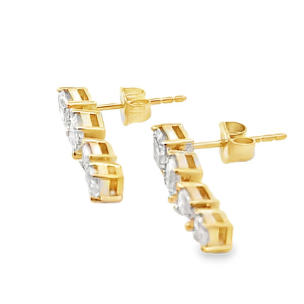 Lab Grown Diamond Dangle Earrings 14K Yellow Gold | Elegant Drop Earrings for Women