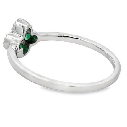 Genuine .15ct Emerald Diamond Ring 10KT White Gold