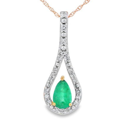 .37ct Emerald Diamond Fashion Pendants 10KT Yellow Gold