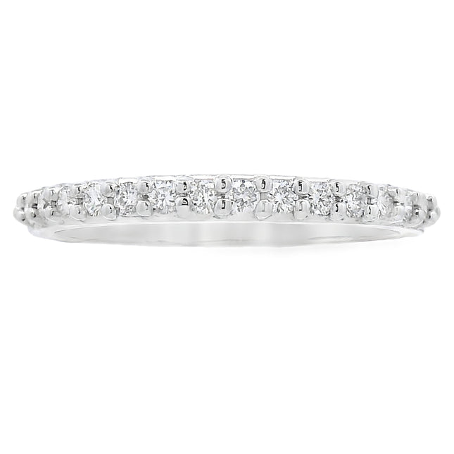 Genuine .25ct Diamond Wedding Band Ring 14KT White Gold