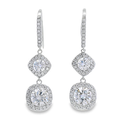 8.51ct Moissanite Dangle Earrings Sterling Silver