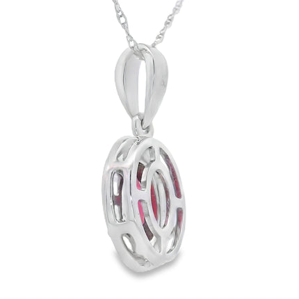.58ct Garnet Diamond Fashion Pendants 10KT White Gold