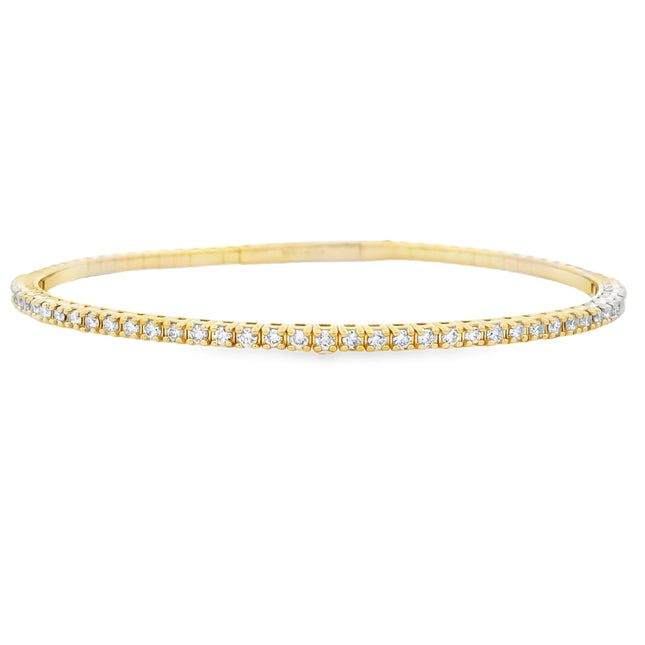 Genuine 1.00ct Diamond Bangle Bracelet 14KT Yellow Gold