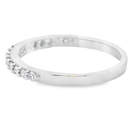 Natural .25ct Diamond Wedding Band Ring 14KT White Gold