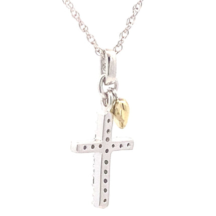 .15ct Diamond Cross Religious Pendant Sterling Silver
