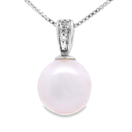 .01ct Pearl Diamond Fashion Pendants 10KT White Gold
