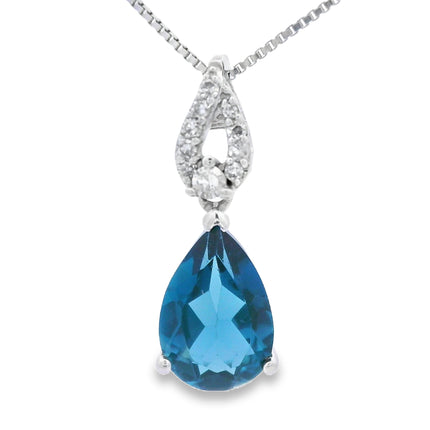 London Blue Topaz Fashion Pendants 10KT White Gold